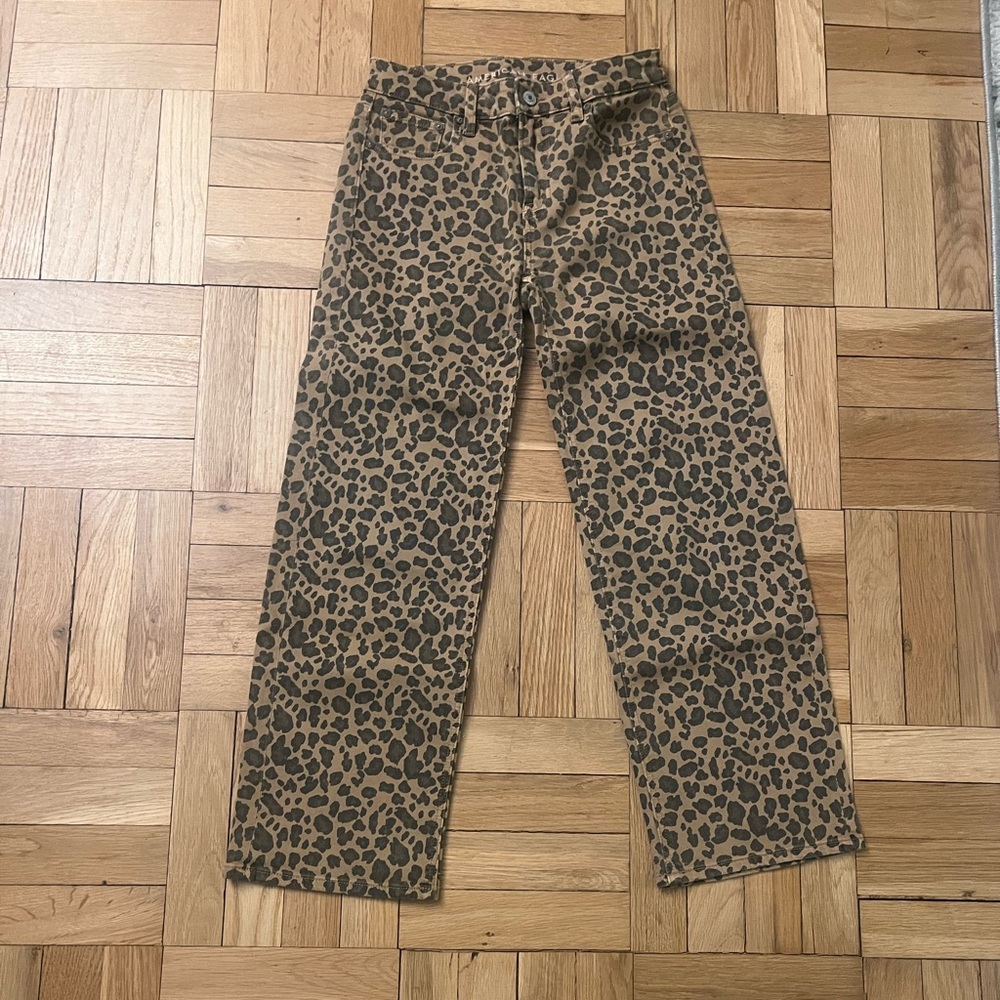 American Eagle Outfitters Tan Leopard Print Pants